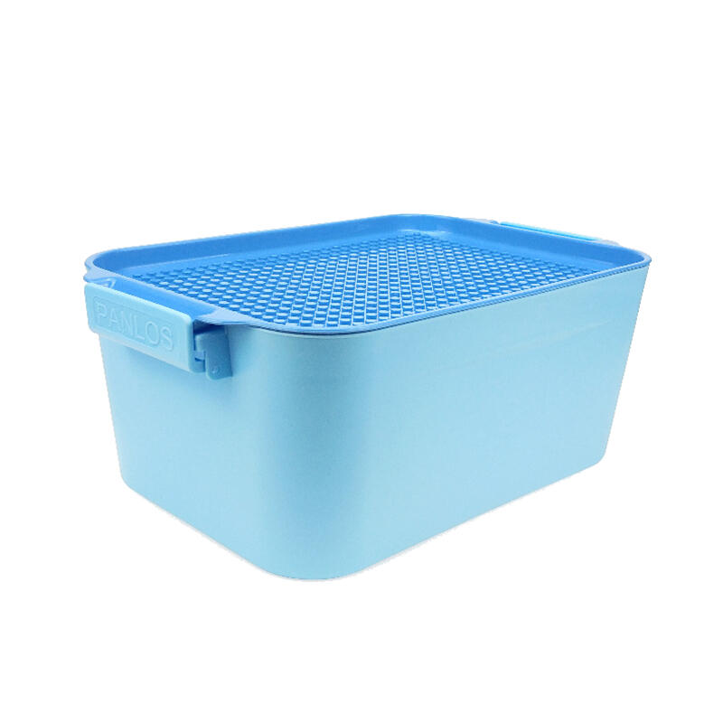 【台中積木老頑童玩具屋】潘洛斯藍色積木收納桶 底板桶蓋 加厚塑膠盒 兼容樂高小顆粒積木
