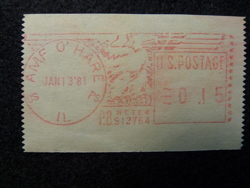[收藏小品](集戳)1981年  US  IL. AMF O'HARE 郵資機蓋戳 壹枚  P36