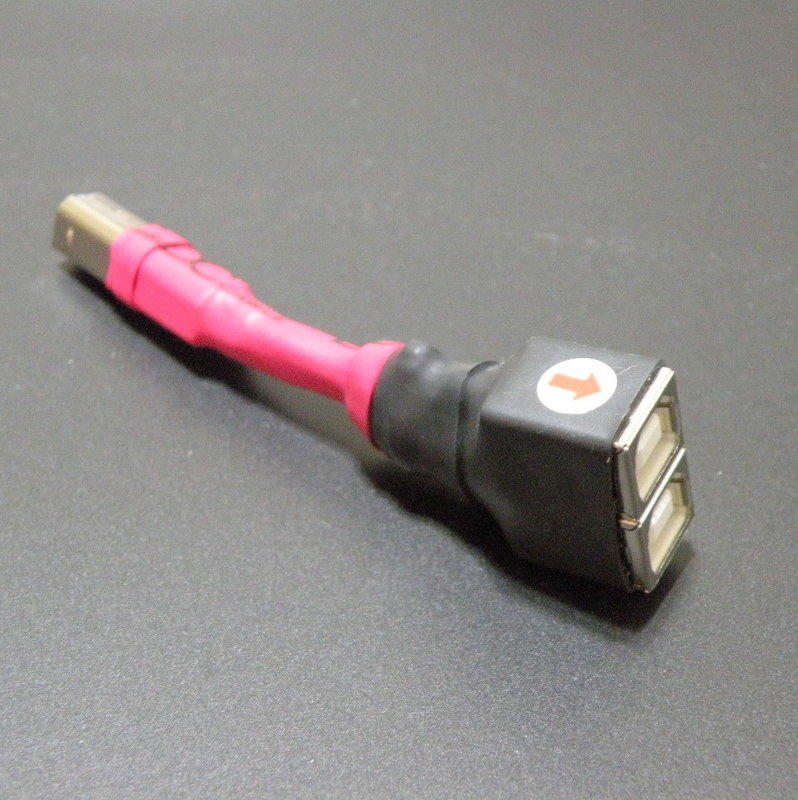 USB電源/訊號分離轉接頭-B公轉2B母
