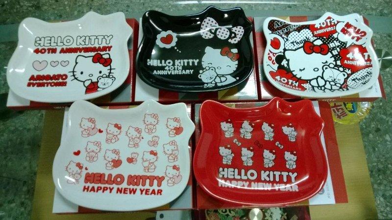 7-11優雅時光 Hello Kitty 40週年限量頭型陶瓷盤五款1組