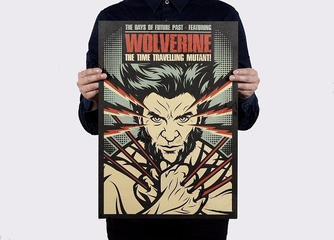 [現貨] 金鋼狼 X戰警 Logan 超級英雄 漫畫 X-Men牛皮紙懷舊復古電影海報 裝飾畫