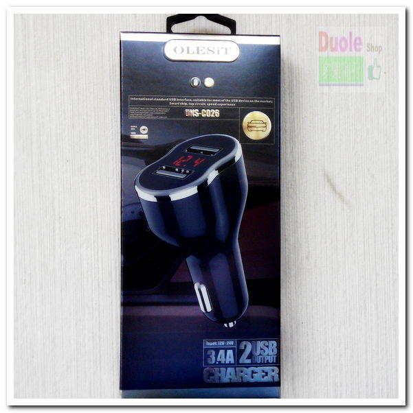 USB車充/汽車用 電瓶檢測電壓錶表 2孔USB車充3.4A/快速充電器/LED汽車數位電壓錶