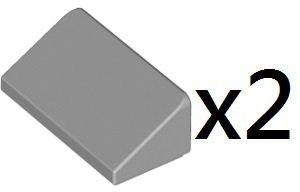 LEGO Light Gray Roof Tile Slope 30 1x2x2/3 樂高淺灰色斜面兩個 4568637
