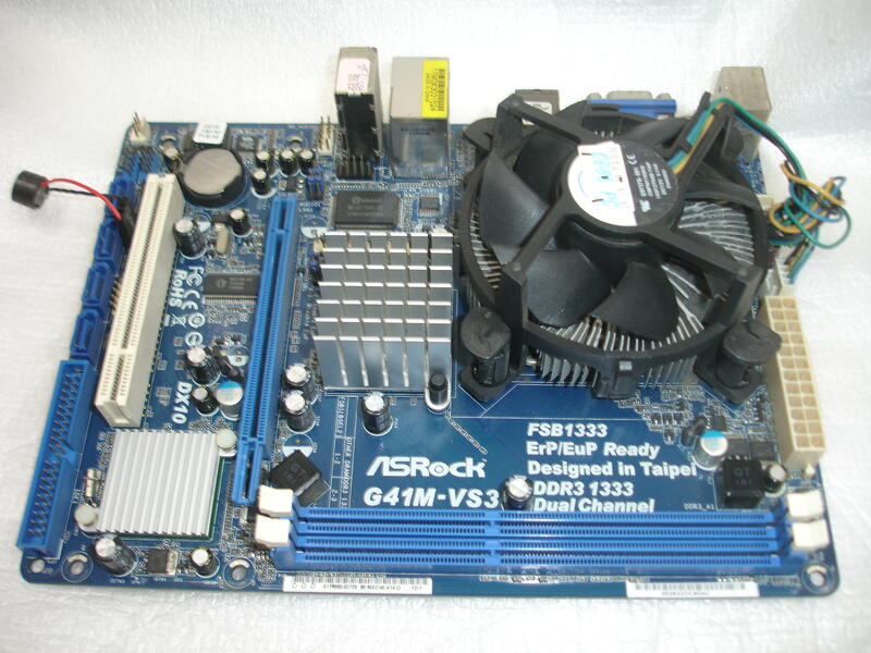 華擎ASRock G41M-VS3 主機板 + Intel Celeron E3400 2.6G含原廠風扇