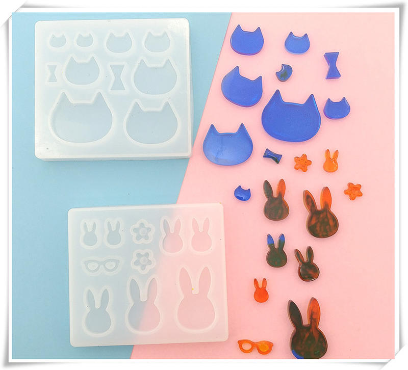 ☆荳荳龍~DIY手作黏土☆ 貓咪 兔子 水晶膠模具 滴膠模 環氧樹脂 UV膠模具 硅膠模具