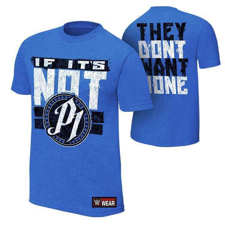WWE摔角衣服 AJ Styles They Don't Want None 他們不想要 藍色短袖T恤 買三免運