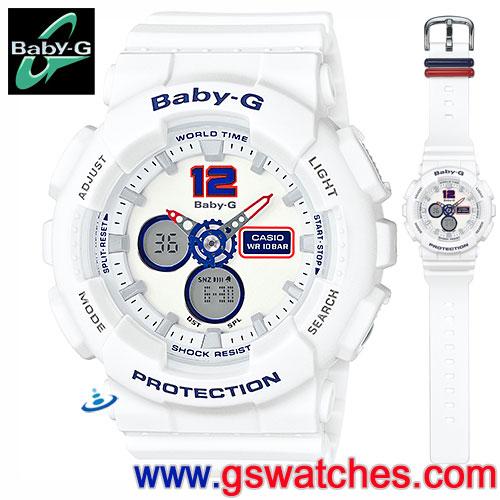 【金響鐘錶】全新CASIO BA-120TR-7BDR,Baby-G,BA-120TR-7B,公司貨,指針數字雙顯