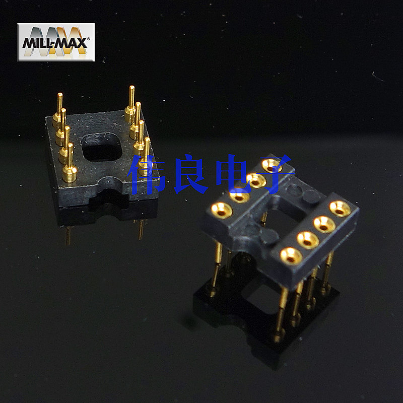 Mill-Max 24K Gold Plated DIP-8 IC Socket – Audiophile Grade, 30µ Thick Plating