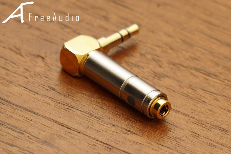 【FreeAudio】ADP-3LBf 3.5mm 90度L型耳機轉接頭轉換頭L頭彎頭公對母頭立體聲四極平衡鍍金母座