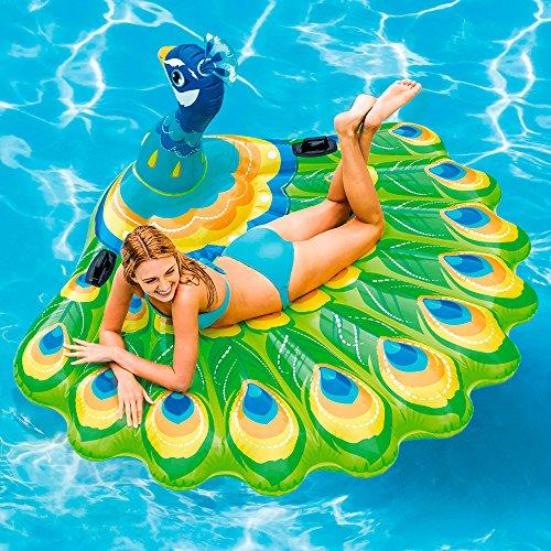 INTEX 57250 孔雀充氣浮排游泳圈 動物造型坐騎 浮排 水上浮島 夏天玩水/游泳/戲水 大人小孩都可以玩