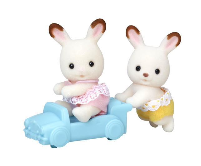【3C小苑】EP14197 麗嬰 日本 EPOCH 森林家族 可可兔雙胞胎 扮家家酒 人偶 兒童 益智 玩具