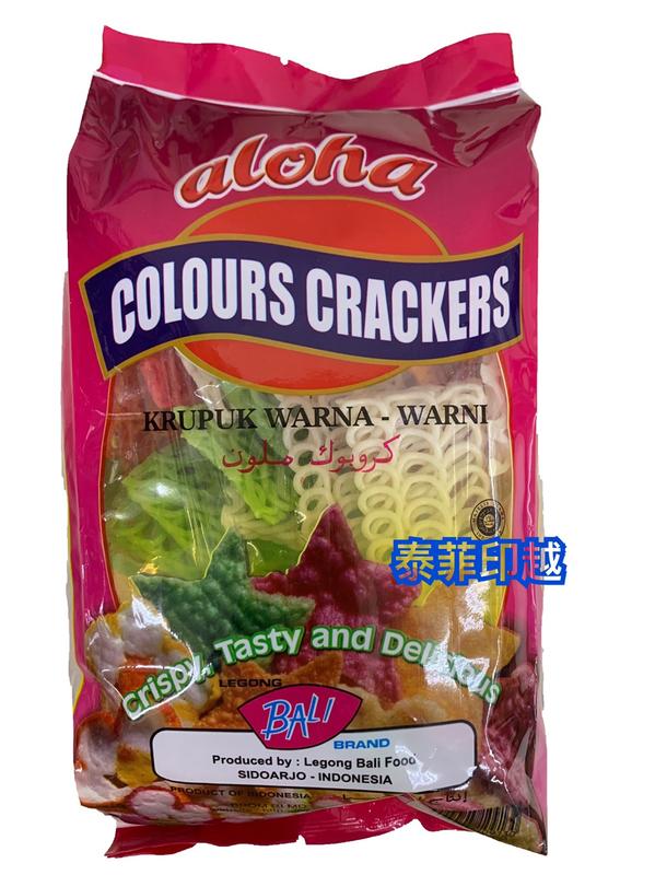 {泰菲印越} 印尼 aloha colours crackers 方形彩色餅 需油炸 350克