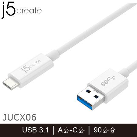 【MR3C】含稅附發票 j5 create JUCX06 USB3.1 Type- C to Type-A傳輸線