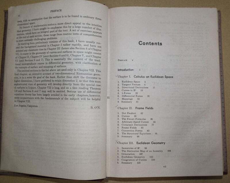 Elementary Differential Geometry第1版 微分幾何課本Barrett O'Neill z3 露天市集 全