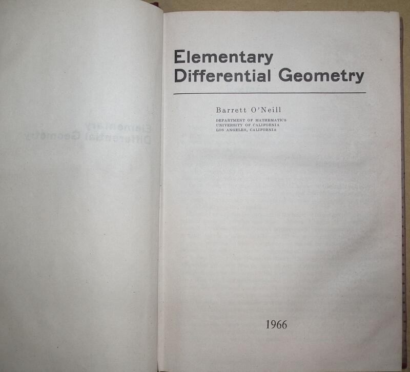 Elementary Differential Geometry第1版 微分幾何課本Barrett O'Neill z3 露天市集 全