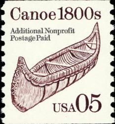 1991 美國 古老獨木舟捲筒郵票（棕色） sc#2453  交通 現標現得