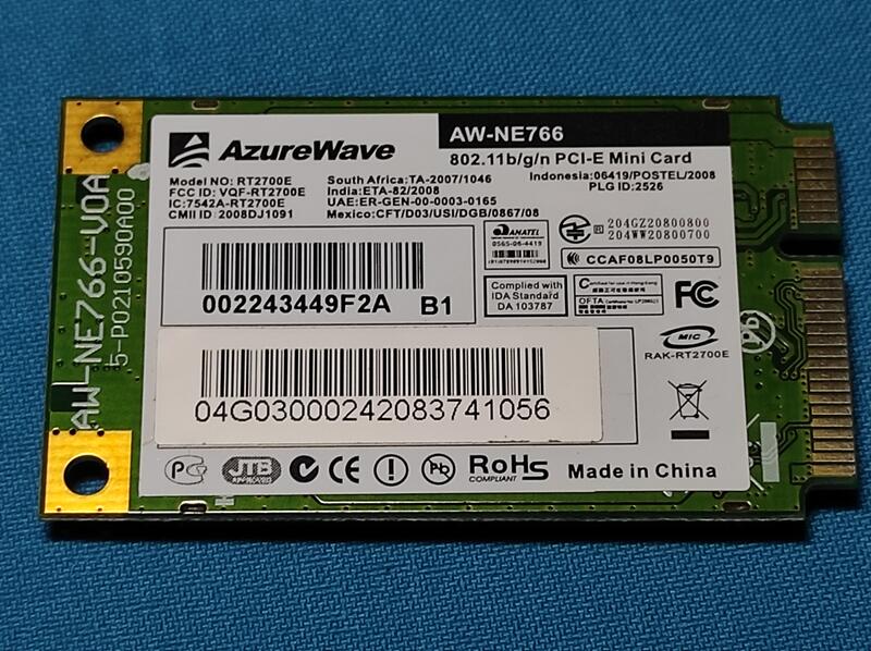 AW-NE766  Mini PCI-E 無線網卡  二手良品