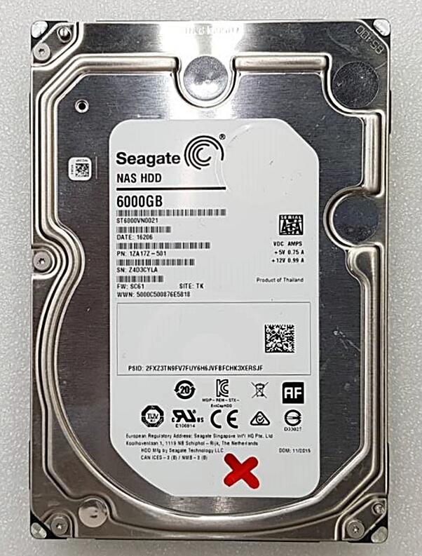 [ 故障品 - 壞軌 ] SEAGATE 6TB 3.5" / ST6000VN0021 NAS碟