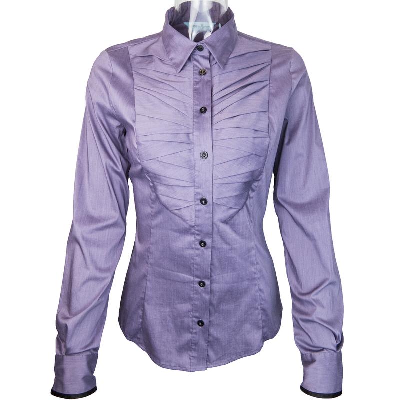 美國牛仔品牌Guess紫色特殊抓折造型長袖襯衫