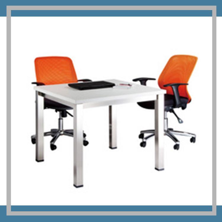辦公家具  SKA-3×3 灰 全不鏽鋼方型骨架洽談桌 桌子 休息室 圓桌 