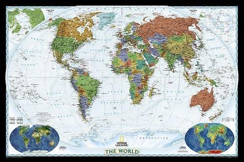 ｛德夏藝文｝國家地理經典世界地圖----有護貝---#map002--原價$2000現在優惠$1500　