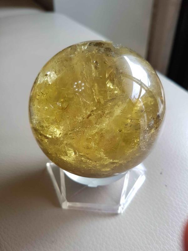 頂級高檔巴西激光100%天然黃水晶球 (654 公克)