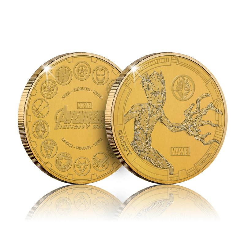 格魯特 復仇者聯盟 Avengers 全球限量金色 紀念幣 周邊紀念品 收藏品