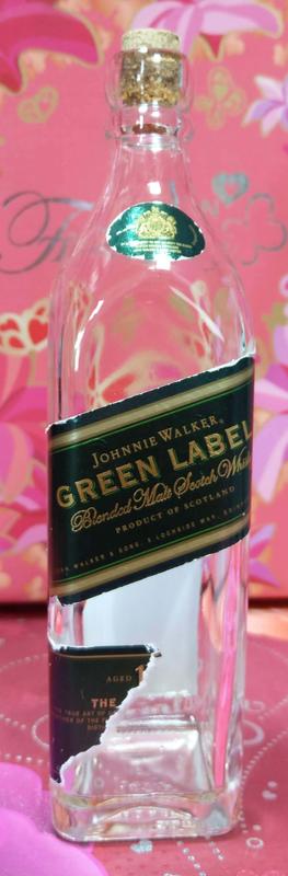 還不錯滴♡♥~D219~Johnnie walker 約翰走路綠牌"空酒瓶"200ml~♥♡~237g~