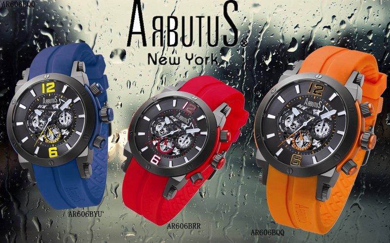 《時間精品廊》New York ArbutuS 愛彼特 手動、自動上鍊機械錶：AR606BRR 紅色