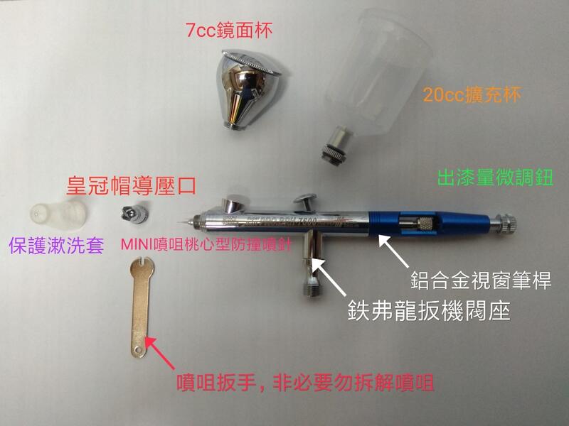仙盈 精品 噴筆 上市 BRH-7600AHS 0.2mm 全能化筆身 三軸鉄弗龍軸封 台灣精品精密度製造 MlNl噴咀