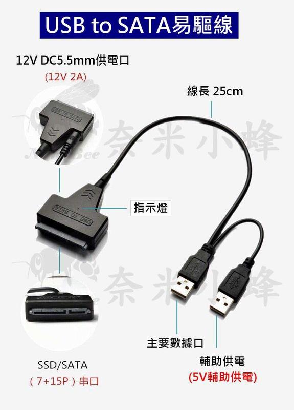 USB2.0易驅線 SATA轉USB轉接線 2.5寸3.5寸硬碟 外接轉換線 SSD硬碟轉換線 CHIA挖礦【現貨】