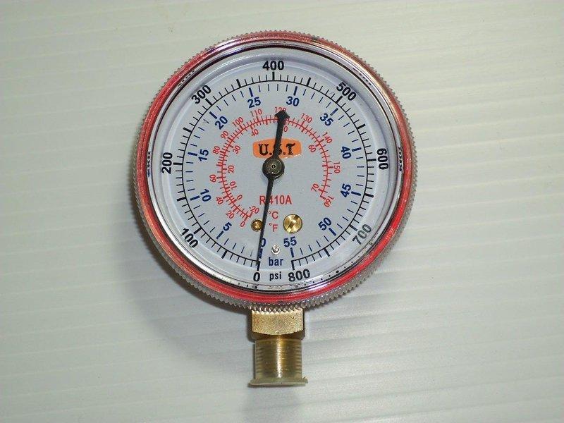 1(新品)(台製) 冷煤錶 冷媒錶 冷媒壓力錶頭 R410A 高壓單錶 單錶 高壓 RG-410-800 (紅)