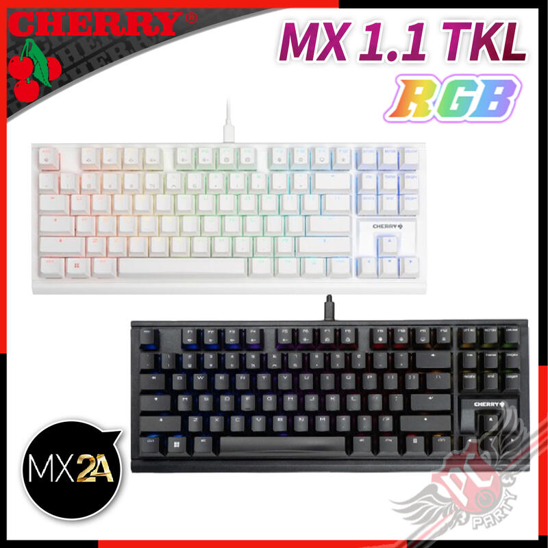 [ PCPARTY ]  CHERRY 德國原廠 MX 1.1 TKL MX2A RGB 有線電競鍵盤 白色紅軸