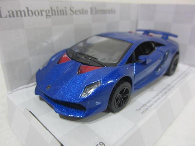 【KENTIM 玩具城】1:32(1/32)全新藍色LAMBORGHINI Sesto Elemento 概念車 第六元素授權合金迴力車(KINSMART) (門可開、可迴力)