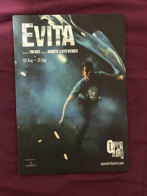 音樂劇 艾薇塔 Evita 倫敦2019戶外演出傳單 安德魯洛伊韋伯 貝隆夫人