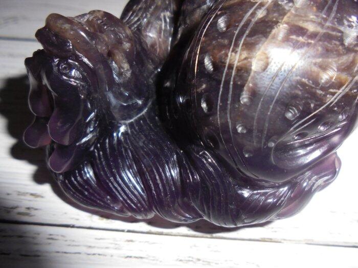 遼寧紫玉 玻璃質 透光料 美石 大件把玩 雕件 雕福龍 生意興隆 象徵 歡迎來觀賞