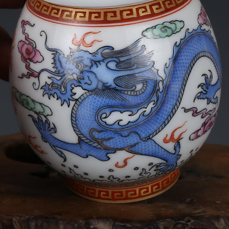 大清乾隆描金粉彩龍紋茶葉罐仿古瓷器古董古玩敗家清倉一口價