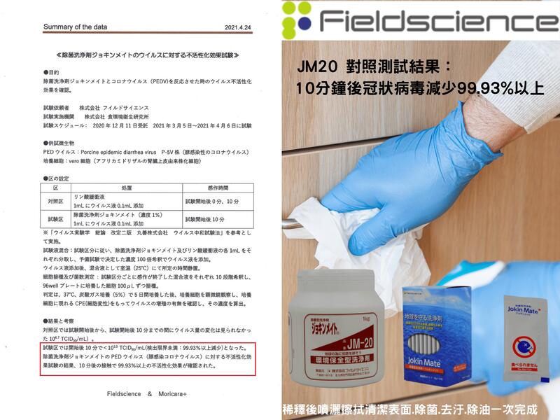 森林科學JM-20 環保型消毒(10公克*6小包裝)100％天然成分，不含氯消毒劑,最安全的除菌液