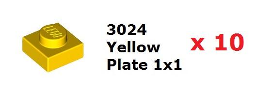 【磚樂】10個一組 LEGO 樂高3024 302424 Yellow Plate 1x1 黃色 薄板