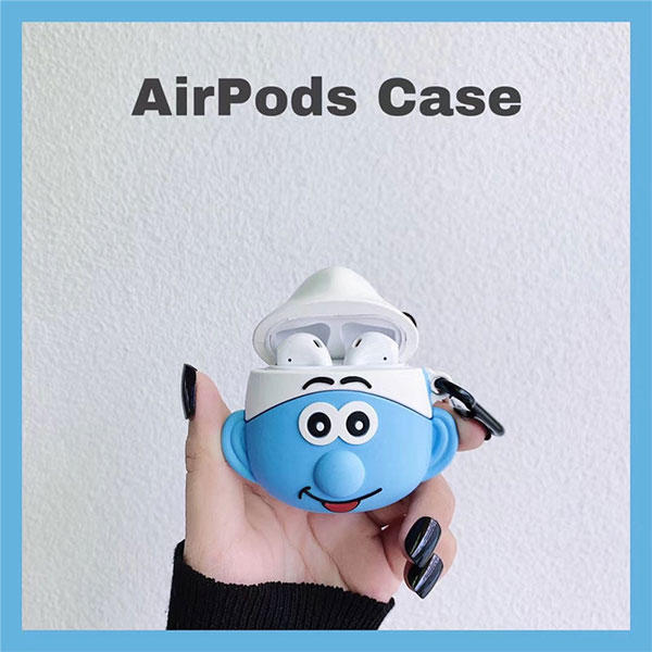 【肉肉3C】藍色小精靈Apple airpods保護套 藍芽耳機保護套 蘋果耳機套 卡通耳機套 矽膠耳機套 動物耳機套