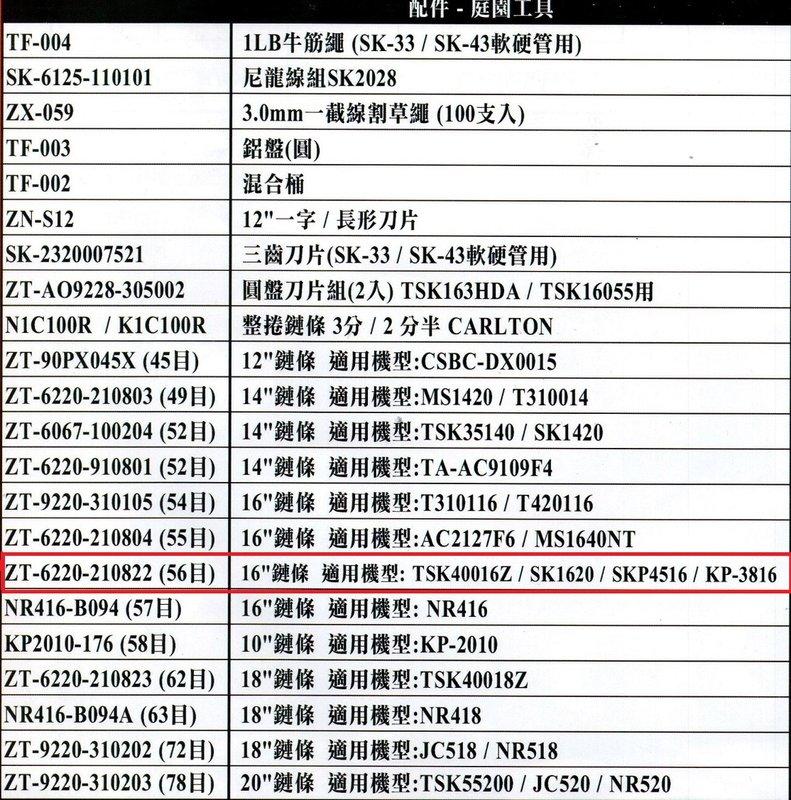 露天超級五金】鍊鋸鍊條(鏈鋸鏈條)引擎鏈鋸配件- 16