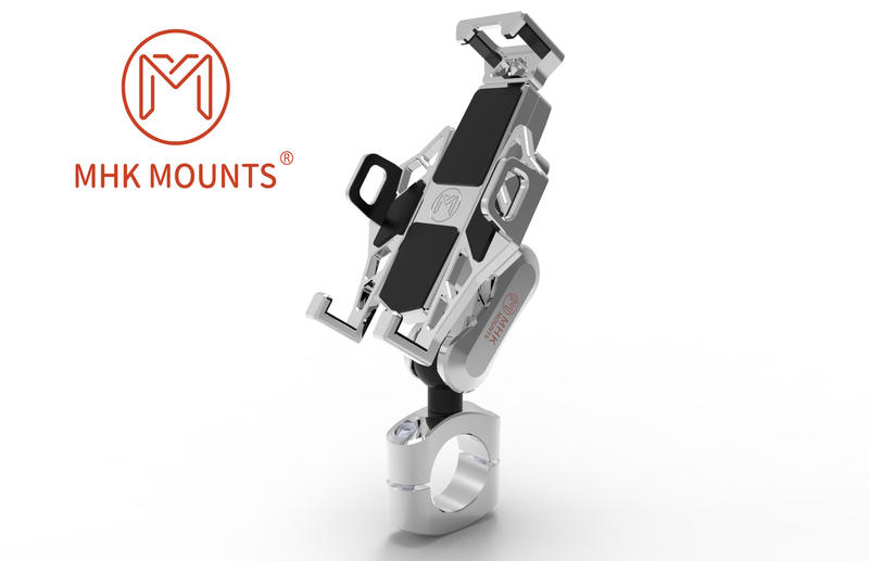 MHK MOUNTS CNC鋁合金手機架 圓管車把固定組 重型機車手機架 摩托車鋁合金手機架 腳踏車手機支架