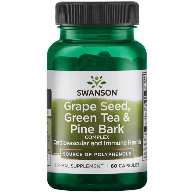 【 Swanson 】葡萄子 葡萄籽 綠茶 & 松樹皮 綜合複方 60顆