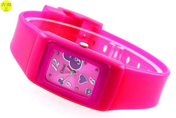 (六四三精品)Dinal(真品)膠質錶殼.果凍矽膠錶帶.精準時尚錶.....許多顏色可選!