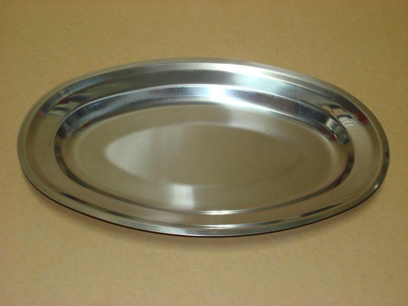 雅緻  12" (12吋)  魚盤  白鐵魚鍋盤  不鏽鋼橢圓盤  白鐵腰子盤  不鏽鋼托盤