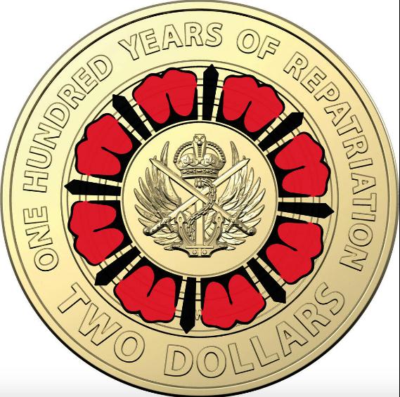 澳洲 紀念幣 2019 紀念澳大利亞遣返一百週年 單枚 / 2元 稀有 彩色硬幣 特殊 錢幣