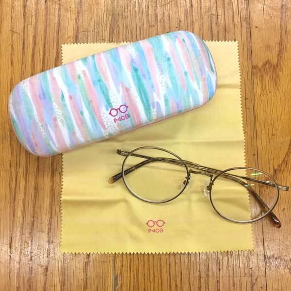 《散步生活雜貨-文具散步》日本進口 PACO 粉彩 眼鏡盒 (附擦拭布) -粉彩條紋A291OV