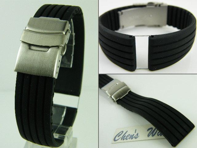 【錶帶家】ORIS F1胎紋不銹鋼單折扣矽膠錶帶可替代18mm20mm22mm24mm