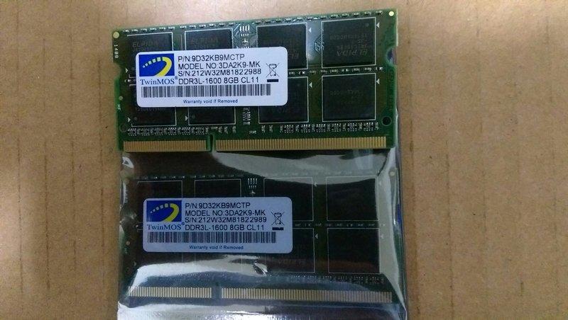 勤茂 全新 DDR3L-1600 8G 790元 低電壓 1.35V 筆電記憶體 DDR3L 低電壓