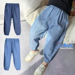 Rainnie 出貨牛仔防蚊褲縮口褲小男孩防蚊褲兒童牛仔褲薄款空調褲防曬褲哈倫褲女童男童人魚朵朵